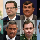 Fotografía de varios exministros y comandantes militares brasileños acusados ​​de conspirar con el exlíder Jair Bolsonaro.