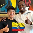 La foto de recuerdo del encuentro entre Richard Carapaz y Willian Pacho.