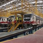 La unidad 16 del Metro de Quito, tras las fallas detectadas fue trasladada a los talleres y cocheras ubicados en el sur de la ciudad.