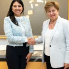 Sariha Moya, ministra de Economía de Ecuador, mantuvo reuniones en Washington con líderes del FMI.