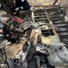 Los restos del avión siniestrado en la India.