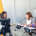 La ministra de Economía y Finanzas, Sariha Moya, se reunió en mayo de 2025 con representantes del Fondo.