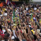 Marcha en apoyo a la consulta popular este miércoles, en la plaza de San Francisco en Cali (Colombia).
