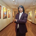 Cuadros. La obra ‘Armonías entre la fuerza y la inocencia’, la obra de Quimbita que se expone en Quito.