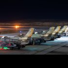 Fotografía cedida por las Fuerzas de Defensa de Israel donde se observan los aviones usados en los ataques del Ejército israelí contra Irán este viernes, en Jerusalén.