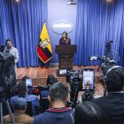 La vocera oficial del Gobierno, Carolina Jaramillo, durante el anuncio de las nuevas medidas.