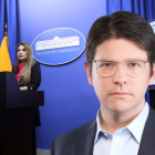 Carolina Jaramillo, vocera del Gobierno de Ecuador, durante la rueda de prensa en la que negó tener información sobre alias ‘El Churco.