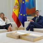 El presidente del Gobierno español, el socialista, Pedro Sánchez, y la vicepresidenta segunda, la izquierdista Yolanda Díaz.