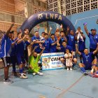 Emelec celebró el título logrado en el coliseo Roberto Gilberto Fedeguayas, ubicado en el Complejo de Pascuales.