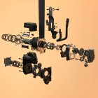 Parte del mecanismo del cinturón de seguridad inteligente del modelo del auto de Volvo.