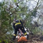 Camión cayó a una quebrada en Guayllabamba: un herido fue rescatado por bomberos