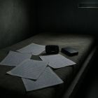 Imagen generada por inteligencia artificial. Así habría lucido la celda donde fue hallado un router, una batería externa y cartas manuscritas atribuidas a Verónica Briones, pareja de alias Fito, en el marco del caso Blanqueo Fito.