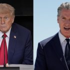 Fotografías  del presidente de Estados Unidos, Donald Trump (i) y el gobernador de California Gavin Newsom.