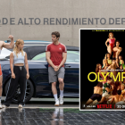 El elenco de Olympo, encabezado por Clara Galle, Nuno Gallego y Agustín Della Corte.