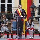 Carlos Fernando Galán durante la ceremonia de posesión como alcalde de Bogotá este 1 de enero de 2024 en la Plaza de Bolívar, en Bogotá.