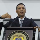 El ministro de Defensa de Colombia, Pedro Sánchez, durante una rueda de prensa, en Bogotá (Colombia).