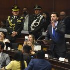 Niels Olsen durante el segundo debate de la Ley de Integridad Pública, tras ser apelado por el correísmo.