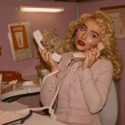 Sabrina Carpenter en el anuncio de su colaboración con Dunkin" Donuts: "Dunkin" Daydream Hotline".