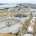 La Planta de Tratamiento de Aguas Residuales Los Merinos tiene un avance de construcción del 62,5%.