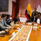 El presidente de la Asamblea Niels Olsen mantuvo una corte reunión con los jefes de las bancadas.