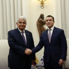 Daniel Noboa y José Raúl Mulino durante su encuentro bilateral en Madrid, como parte de la agenda oficial en España.