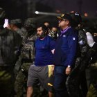 Fito. Adolfo Macías V. junto con los ministros John Reimberg, de Interior, y Gian Carlo Loffedo, de Defensa.