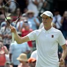 Jannik Sinner celebra tras vencer a Luca Nardi de la primera ronda por 6-4, 6-3 y 6-0.