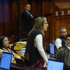 La asambleísta correísta Verónica Íñiguez mencionó, uno por uno, a los legisladores de Pachakutik.
