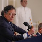 Gustavo Petro hablando en un evento este jueves 3 de julio de 2025, en la Casa de Nariño en Bogotá (Colombia).