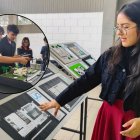 Estudiantes de primer semestre de la Facultad de Arquitectura, de la Universidad de Guayaquil, mostraron bosquejos y maquetas de diseños de viviendas.