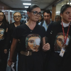 Jhajaira Urresta durante el anuncio de su salida del movimiento Revolución Ciudadana, este 10 de julio de 2025.