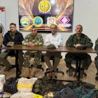 Altos mandos del Ejército y de la Policía de Paraguay en rueda de prensa este miércoles.