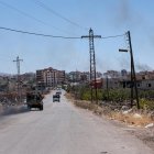 Vista general en medio de los enfrentamientos en curso en la ciudad sureña de Sweida, el 16 de julio de 2025.
