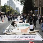 Fotografía de archivo de una manifestación contra el proyecto de ley de licencias ambientales, en Sao Paulo (Brasil).