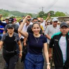 La dirigente y excandidata presidencial, Luisa González, en la campaña de 2025.