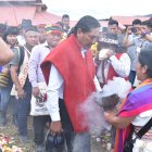 Representantes de las nacionalidades y pueblos del Ecuador participan en el VIII Congreso de la Conaie, en el Centro de Integración Internacional de los Pueblos Indígenas.