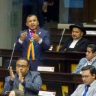 El asambleísta José Luis Nango acudió el 20 de julio de 2025 al último día del VIII Congreso de la Conaie que se desarrolla en Quito.