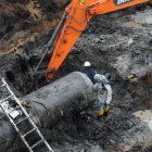 Las temperaturas bajo cero obligaron a suspender temporalmente los trabajos de unión de la nueva tubería en la línea Mica-Quito Sur.