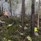 El lugar del accidente del avión de pasajeros ruso An-24 de Angara Airlines en la región de Amur, Rusia, el 24 de julio de 2025.