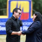 Referencial. El presidente de la República, Daniel Noboa, en una entrega de bienes de asistencia humanitaria.