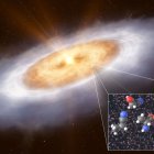 Muestra. El disco de formación planetaria alrededor de la estrella V883 Orionis.