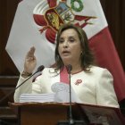 Fotografía del 28 de julio de 2025 de la presidenta de Perú, Dina Boluarte, en el Congreso Lima (Perú).
