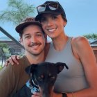 María Teresa Guerrero con su novio y perro Óscar.