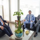 De izquierda a derecha: el juez Fabian Fabara, el director de la Judicatura de Pichincha Henry Gaibor, y el presidente del Consejo de la Judicatura Mario Godoy.