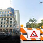 Prefectura del Guayas advierte sobre trabajos en su edificio en el Malecón 2000.