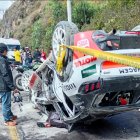 Accidente. En estas condiciones quedó el auto que accidentado que cobró dos vidas.