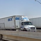 Trailers que transportan las exportaciones mexicanas que llegan a Estados Unidos.