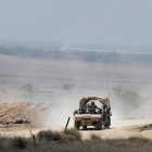 Vehículo de la tropa israelí patrulla.