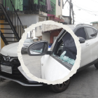 En la cooperativa 1 de Mayo se registró el ataque contra el conductor de este vehículo.