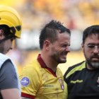 Rivero fue retirado en los minutos adicionales del primer tiempo ante Orense, el pasado sábado 2 de agosto.